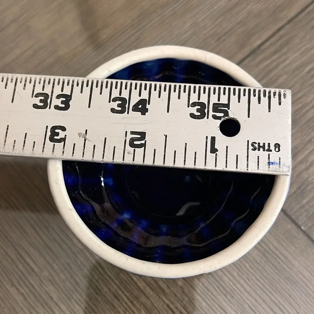 Vintage Cobalt Blue & Gold Footed Trinket Box